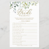 Greenery Wat is de bridale van het spel? Flyer (Voorkant)