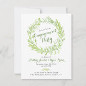 Greenery Watercolo krans Verlovingsfeestje Kaart (Voorkant)