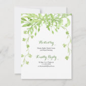 Greenery Watercolo krans Verlovingsfeestje Kaart (Achterkant)