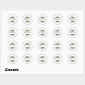 Greenery watercolor floral Classic Round Sticker (Vel)