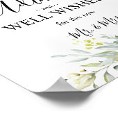 Greenery Waterverf Advies & Wensen Trouwen Poster (Hoek)