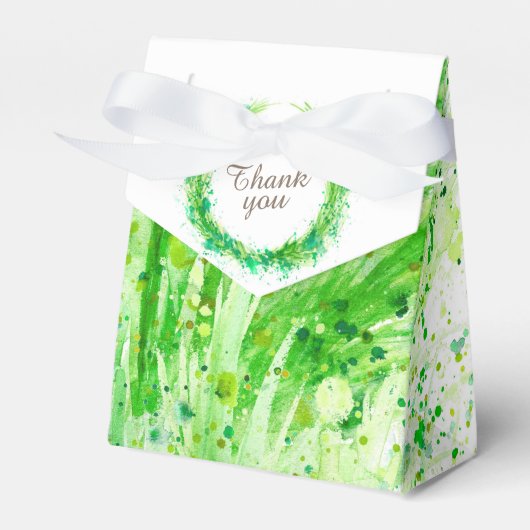 Greenery waterverf art bedankt cadeaudoos bedankdoosjes (Voorkant Zijde)