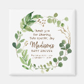 Greenery Waterverf Baby shower Favor Magneet (Voorkant)