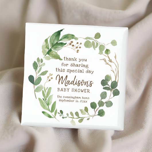 Greenery Waterverf Baby shower Favor Magneet