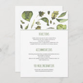 Greenery Waterverf biedt geen bruiloft meer Informatiekaartje (Voorkant / Achterkant)
