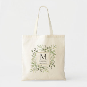 Greenery Waterverf Botanical Bridesmaid Wedding Tote Bag