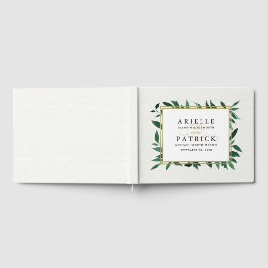 Greenery Waterverf Botanical Wedding Guest Book Gastenboek (Volledig)