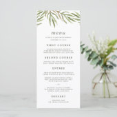 Greenery | Waterverf Botanical Wedding Menu Kaart (Staand voorkant)