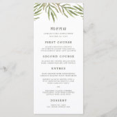 Greenery | Waterverf Botanical Wedding Menu Kaart (Voorkant)