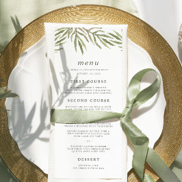 Greenery | Waterverf Botanical Wedding Menu Kaart