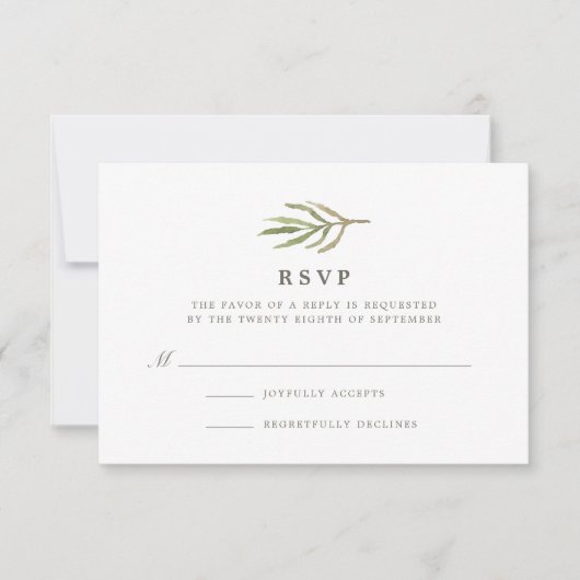 Greenery | Waterverf botanische bruiloft RSVP (Voorkant)
