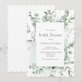 Greenery Waterverf Bridal Shower-uitnodigingen Kaart (Voorkant / Achterkant)
