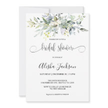 Greenery Waterverf bruidsdouche uitnodiging