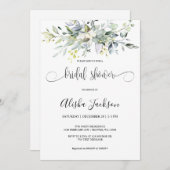 Greenery Waterverf bruidsdouche uitnodiging (Voorkant / Achterkant)