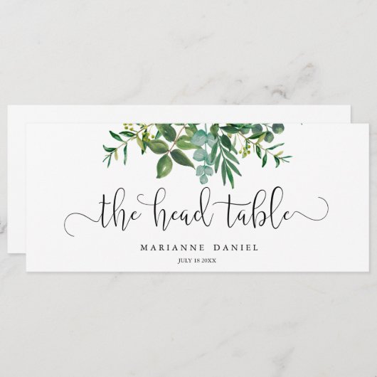 Greenery waterverf bruiloft hoofdbord (Voorkant / Achterkant)