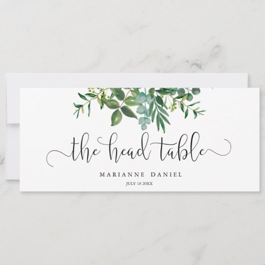 Greenery waterverf bruiloft hoofdbord (Voorkant)