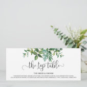 Greenery waterverf bruiloft hoogste tafelbord (Staand voorkant)