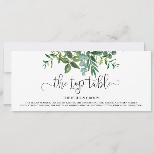 Greenery waterverf bruiloft hoogste tafelbord (Voorkant)