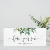 Greenery waterverf bruiloft vindt je stoelbord (Staand voorkant)