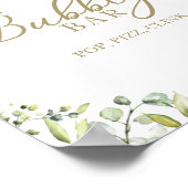 Greenery Waterverf Bubble Bar Pop Fizz Clink Sign. Poster (Hoek)