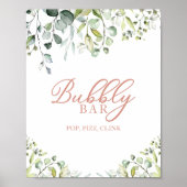 Greenery Waterverf Bubble Bar Pop Fizz Clink Sign. Poster (Voorkant)