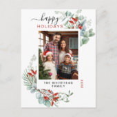 Greenery Waterverf Elegant Feestdagenkaart (Voorkant)