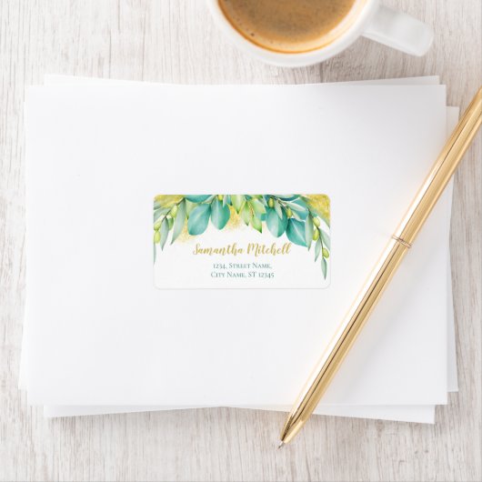 Greenery Waterverf Eucalyptus Leaves Olive Etiket (Insitu)