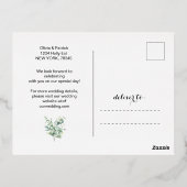 Greenery waterverf eucalyptus met fotofolie in folie uitnodiging briefkaart (Achterkant)