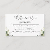 Greenery Waterverf Eucalyptus RSVP respons Informatiekaartje (Voorkant)