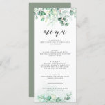 Greenery Waterverf Eucalyptus Wedding Dinner Menu<br><div class="desc">Greenery Waterverf Eucalyptus Wedding Dinner Menu. Monogram achteraan.</div>