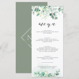 Greenery Waterverf Eucalyptus Wedding Dinner Menu