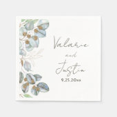 Greenery Waterverf Eucalyptus Wedding Napkins Servet (Voorkant)