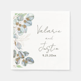 Greenery Waterverf Eucalyptus Wedding Napkins Servet
