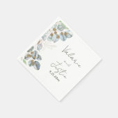 Greenery Waterverf Eucalyptus Wedding Napkins Servet (Hoek)
