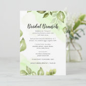 Greenery Waterverf Floral Bridal Brunch Menu (Staand voorkant)