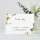 Greenery Waterverf Floral RSVP met keuzevrijheid Kaartje (Staand voorkant)