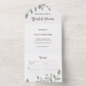 Greenery Waterverf Floral Vrijgezellenfeest Recipe All In One Uitnodiging (Binnen)