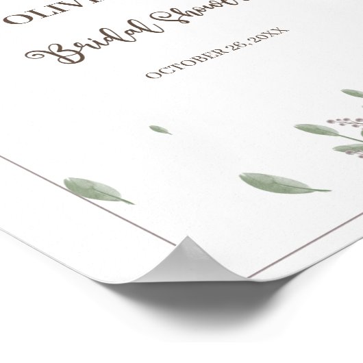 Greenery Waterverf Floral Vrijgezellenfeest Welkom Poster (Hoek)