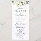 Greenery Waterverf Floral Wedding Programme Programmakaart (Voorkant)