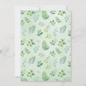 Greenery Waterverf Foliage Botanisch Baby shower Kaart (Achterkant)
