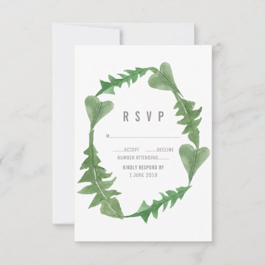 Greenery Waterverf Foliage RSVP (Voorkant)