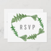 Greenery Waterverf Foliage RSVP Briefkaart (Voorkant / Achterkant)