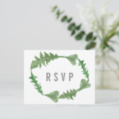 Greenery Waterverf Foliage RSVP Briefkaart (Staand voorkant)