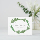 Greenery Waterverf Foliage Save the Date Aankondigingskaart (Staand voorkant)
