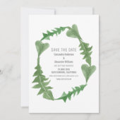 Greenery Waterverf Foliage Save the Date Invite Kaart (Voorkant)