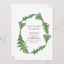Greenery Waterverf Foliage Save the Date Invite Kaart