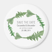 Greenery Waterverf Foliage Save the Date Magneet (Voorkant)