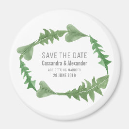 Greenery Waterverf Foliage Save the Date Magneet