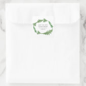 Greenery Waterverf Foliage Save the Date Vierkante Sticker (Tas)