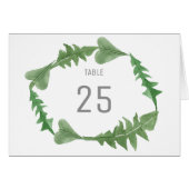 Greenery Waterverf Foliage Table Number (Voorkant Horizontaal)